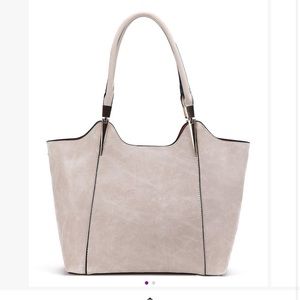 New- Cream colored purse with red interior